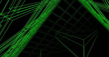 Mimari sanat konseptinde soyut çizgiler, minimum geometrik şekiller. 