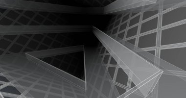 Mimari sanat konseptinde soyut çizgiler, minimum geometrik şekiller. 