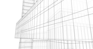 Mimari sanat konseptinde soyut çizgiler, minimum geometrik şekiller. 