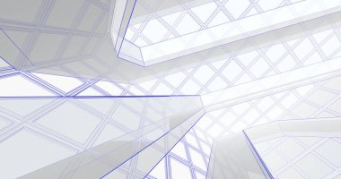 Mimari sanat konseptinde soyut çizgiler, minimum geometrik şekiller. 