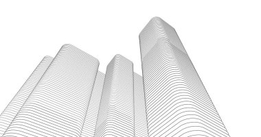 Mimari sanat konseptinde soyut çizgiler, minimum geometrik şekiller. 