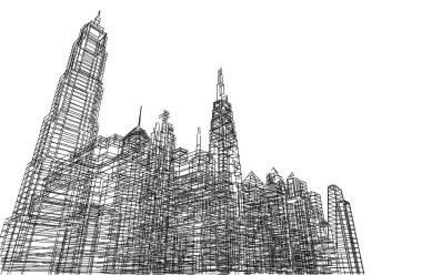 soyut mimari duvar kağıdı tasarımı, dijital konsept arkaplan