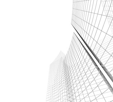 Mimari sanat konseptinde soyut çizgiler, minimum geometrik şekiller. 