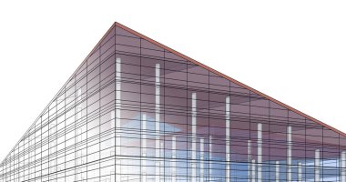 Mimari sanat konseptinde soyut çizgiler, minimum geometrik şekiller. 