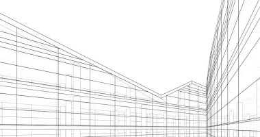 soyut mimari duvar kağıdı tasarımı, dijital konsept arkaplan