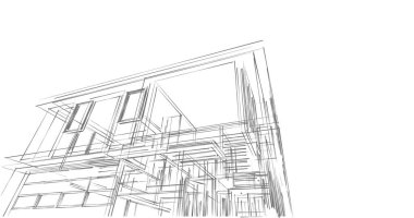 İnşaatın 3B mimari tasarımı