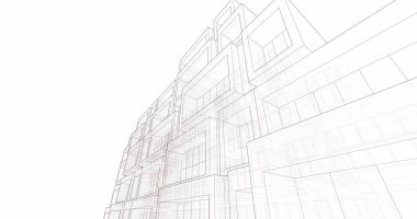 Mimari sanat konseptinde soyut çizgiler, minimum geometrik şekiller. 