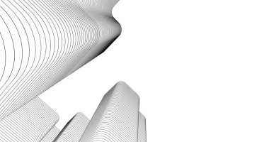 Mimari sanat konseptinde soyut çizgiler, minimum geometrik şekiller. 