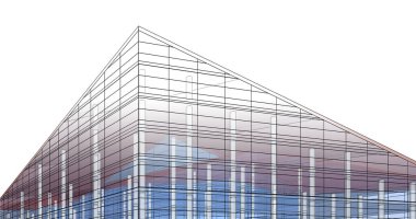 Mimari sanat konseptinde soyut çizgiler, minimum geometrik şekiller. 