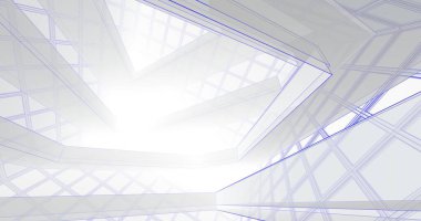 Mimari sanat konseptinde soyut çizgiler, minimum geometrik şekiller. 