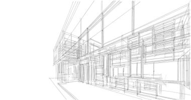 İnşaatın 3B mimari tasarımı