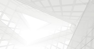 Mimari sanat konseptinde soyut çizgiler, minimum geometrik şekiller. 