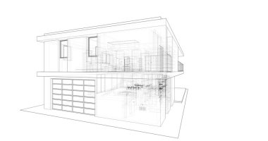 İnşaatın 3B mimari tasarımı