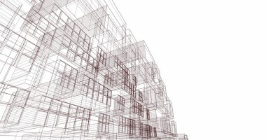 Mimari sanat konseptinde soyut çizgiler, minimum geometrik şekiller. 