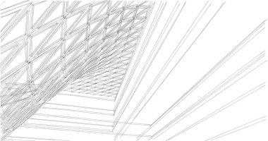 Mimari sanat konseptinde soyut çizgiler, minimum geometrik şekiller. 