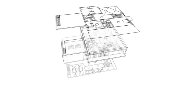 Abstrakte Architektonische Tapete Digitaler Hintergrund — Stockfoto