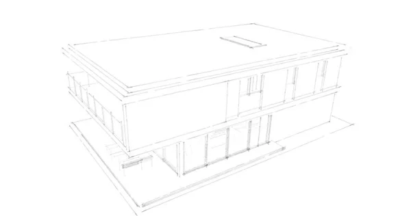 Architektura Ilustracja Projekt Budowy Budynku — Zdjęcie stockowe