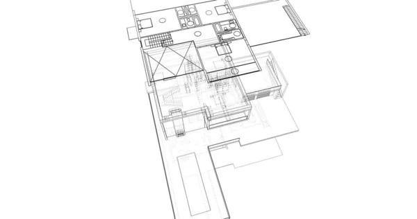 Abstraktní Architektonická Tapeta Digitální Pozadí — Stock fotografie