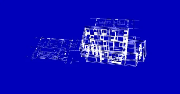 Fodrad Arkitektoniska Tapeter Digital Bakgrund — Stockfoto