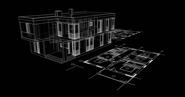 Wyłożona Tapeta Architektoniczna Tło Cyfrowe — Zdjęcie stockowe