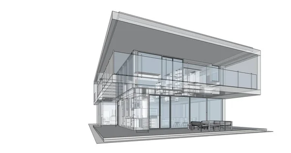 建築物の3D建築イラストデザイン — ストック写真