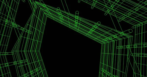 Mimari sanat konseptinde soyut çizgiler, minimum geometrik şekiller. 