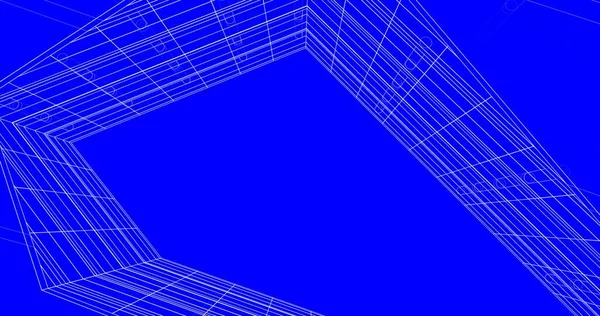Mimari sanat konseptinde soyut çizgiler, minimum geometrik şekiller. 