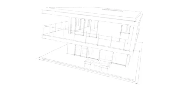 Architektur Illustration Entwurf Von Hochbau — Stockfoto