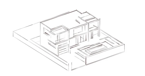 Astratto Sfondo Architettonico Sfondo Digitale — Foto Stock