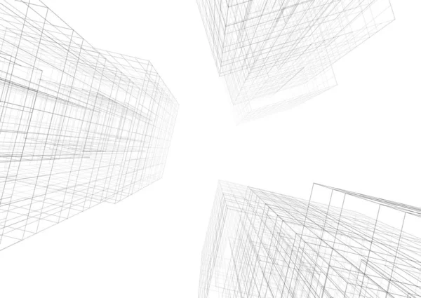 Lignes Dessin Abstraites Dans Concept Art Architectural Formes Géométriques Minimales — Photo