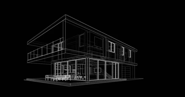 Architektur Illustration Entwurf Von Hochbau — Stockfoto