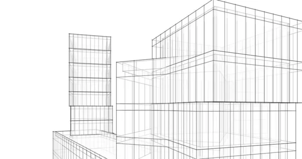 Lignes Dessin Abstraites Dans Concept Art Architectural Formes Géométriques Minimales — Photo