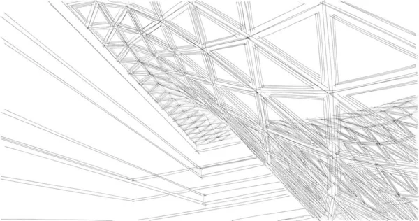 Mimari sanat konseptinde soyut çizgiler, minimum geometrik şekiller. 