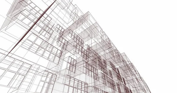 Lignes Dessin Abstraites Dans Concept Art Architectural Formes Géométriques Minimales — Photo