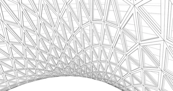 Mimari sanat konseptinde soyut çizgiler, minimum geometrik şekiller. 