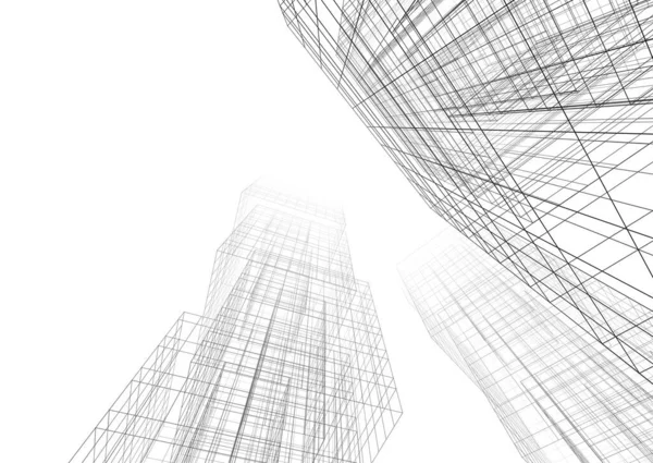 Mimari sanat konseptinde soyut çizgiler, minimum geometrik şekiller. 