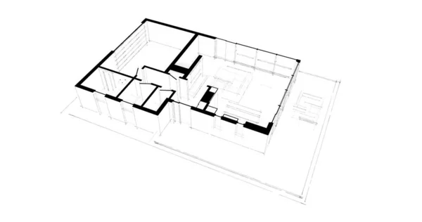 Architektur Illustration Entwurf Von Hochbau — Stockfoto