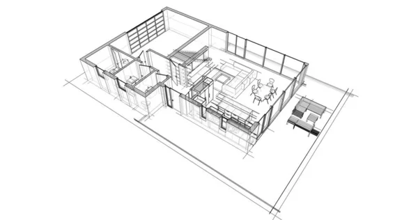 Design Ilustração Arquitetura Construção Edifícios — Fotografia de Stock