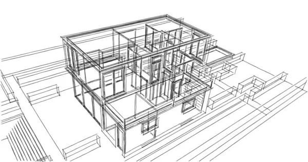 Astratto Sfondo Architettonico Sfondo Digitale — Foto Stock