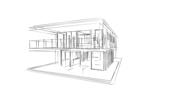 建築物の3D建築イラストデザイン — ストック写真