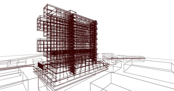 Abstraktní Architektonická Tapeta Digitální Pozadí — Stock fotografie