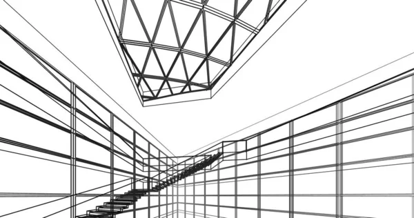 Abstraktní Architektonická Tapeta Digitální Pozadí — Stock fotografie