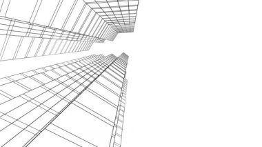 minimal 3d mimari şekillerde hareket etmek