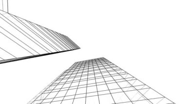 minimal 3d mimari şekillerde hareket etmek