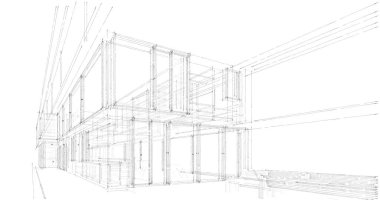 İnşaatın 3B mimari tasarımı