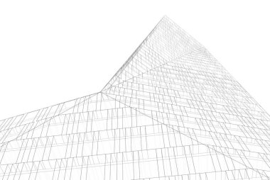 Mimari sanat konseptinde soyut çizgiler, minimum geometrik şekiller. 