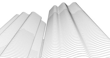 Mimari sanat konseptinde soyut çizgiler, minimum geometrik şekiller. 