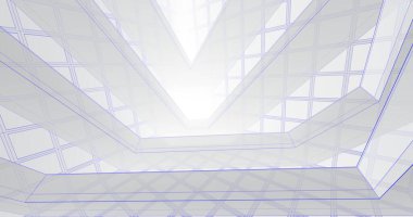 Mimari sanat konseptinde soyut çizgiler, minimum geometrik şekiller. 