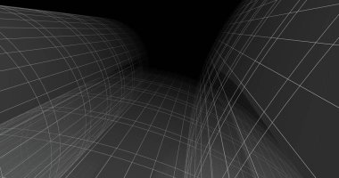 Mimari sanat konseptinde soyut çizgiler, minimum geometrik şekiller. 