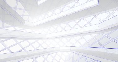 Mimari sanat konseptinde soyut çizgiler, minimum geometrik şekiller. 